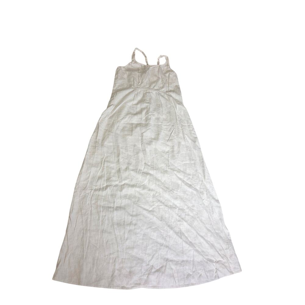 J.Crew White Lightweight Boho Cottagecore Resort Linen blend Maxi Dress sz S